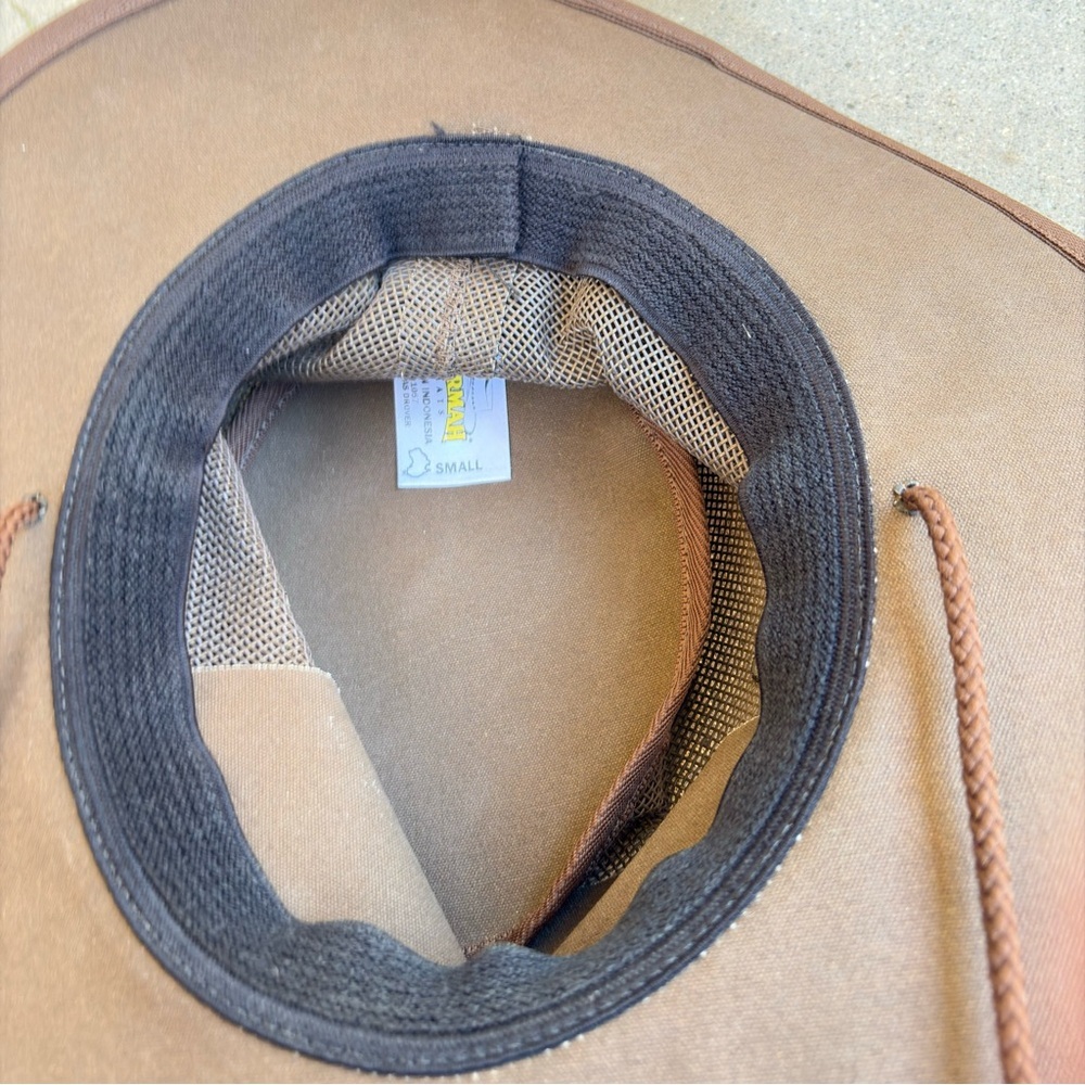 Barmah 1064 Foldaway Cattle Suede Cooler Leather Hat Brown Unisex Size Small - Picture 5 of 6